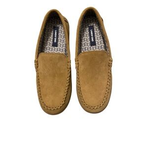 Lands' End English Tan slippers with flannel
Inside